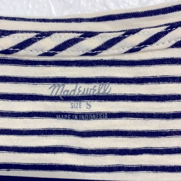 Madewell Whisper Cotton V-Neck Pocket Tank in Eastwood Stripe women’s size small - Picture 5 of 8